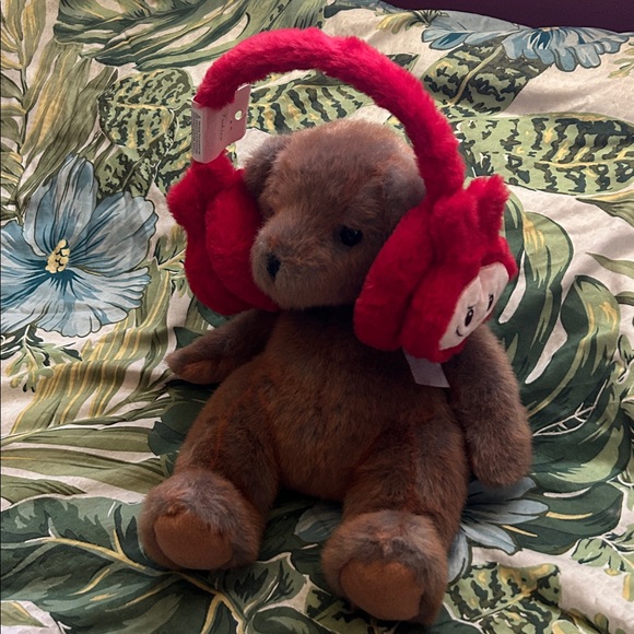 Red Plush Ear Muffs - Picture 3 of 7